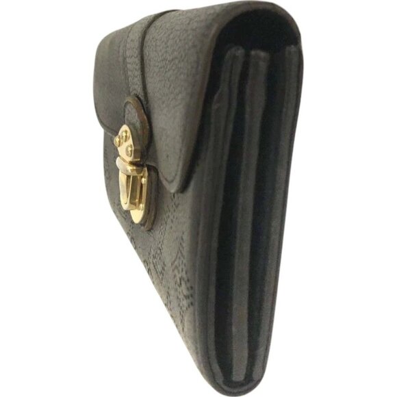 979236BX (L3) Authentic Louis Vuitton Wallet Long Black Monogram Mahina Luxury V - Picture 3 of 9